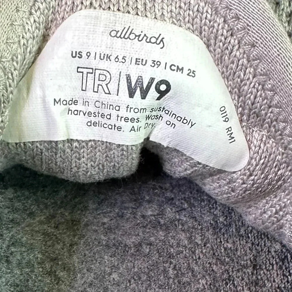 Allbirds Tree Runners Light Grey Blue Laces Sneakers Tennis Shoes Size 9 Women's - Picture 10 of 10